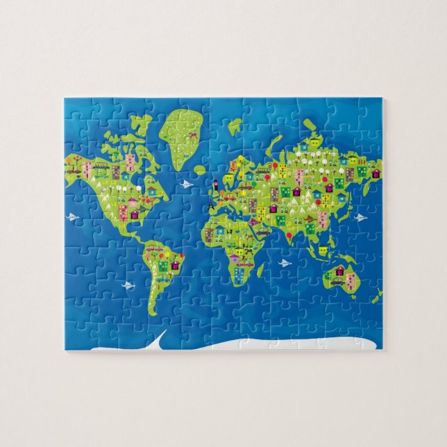 Cartoon Map of the World Puzzle (Horizontal)