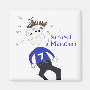 Cartoon Marathon Runner Magnet