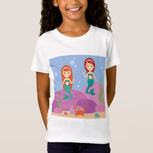 Cartoon mermaid sisters swimming in the ocean T-Shirt