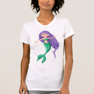 Cartoon Mermaid with Purple Hair T-Shirt