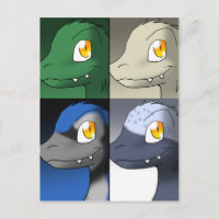 Cartoon Microraptors Dinosaurs Bookmarks 1