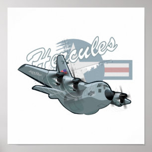 Cartoon military ailrplane poster