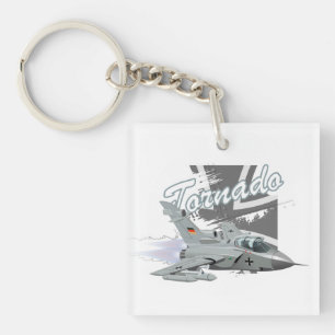 Cartoon military fighter plane key ring