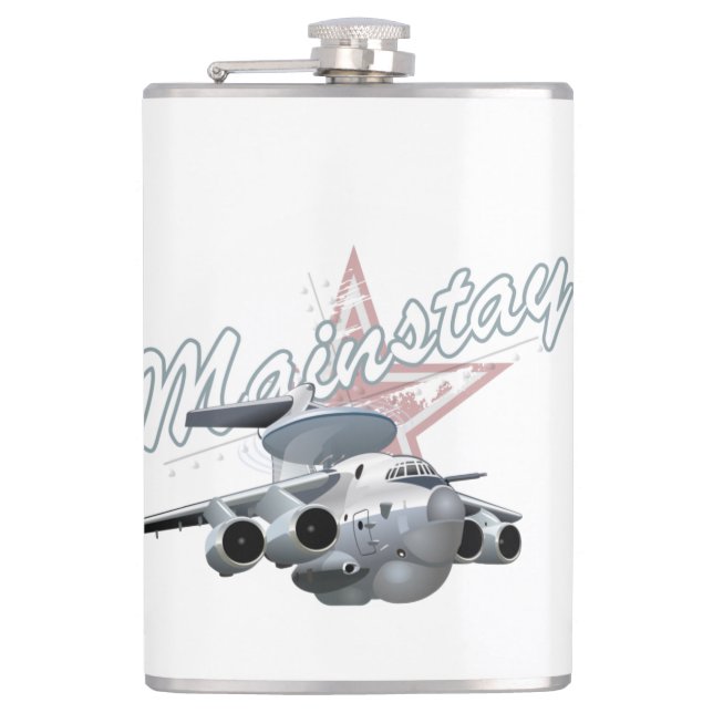 Cartoon military plane hip flask (Front)