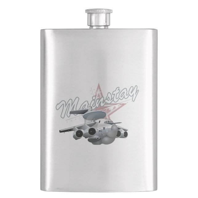 Cartoon military plane hip flask (Front)