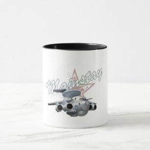 Cartoon military plane mug