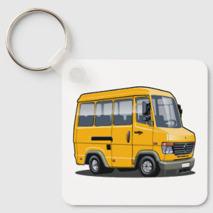 Cartoon mini bus key ring
