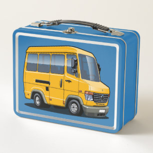 Cartoon mini bus metal lunch box