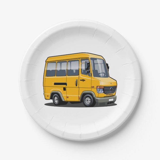 Cartoon mini bus paper plate (Front)