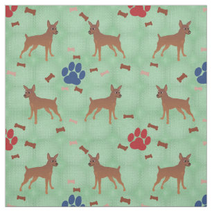 Cartoon Miniature Pinscher Fabric