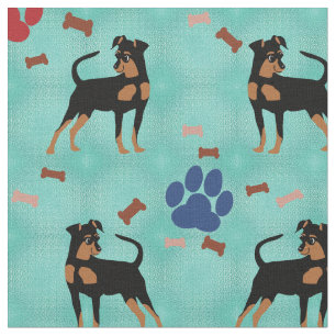 Cartoon Miniature Pinscher Fabric