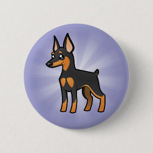 Cartoon Miniature Pinscher / Manchester Terrier 6 Cm Round Badge