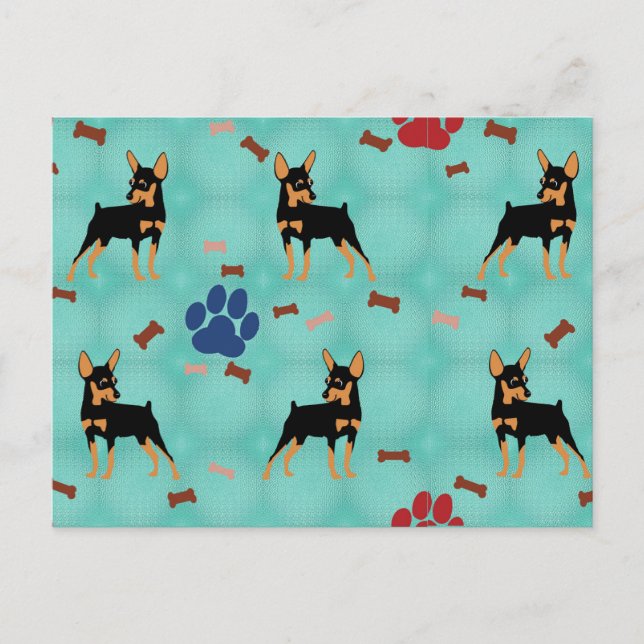 Cartoon Miniature Pinscher Postcard (Front)