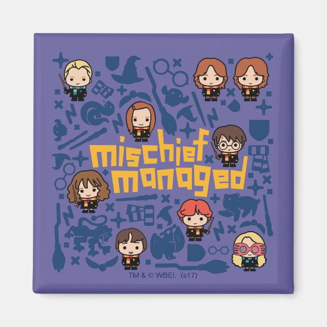 Cartoon "MISCHIEF MANAGED™" Graphic Magnet (Front)