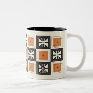 Cartoon Mod Amish Quilt - Monarch Two-Tone Coffee Mug