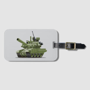 Cartoon modern armored tank luggage tag