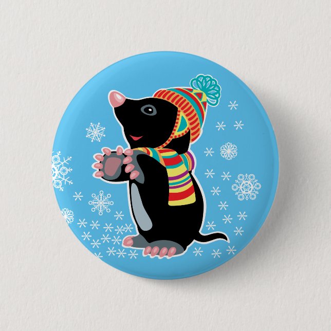 cartoon mole 6 cm round badge (Front)