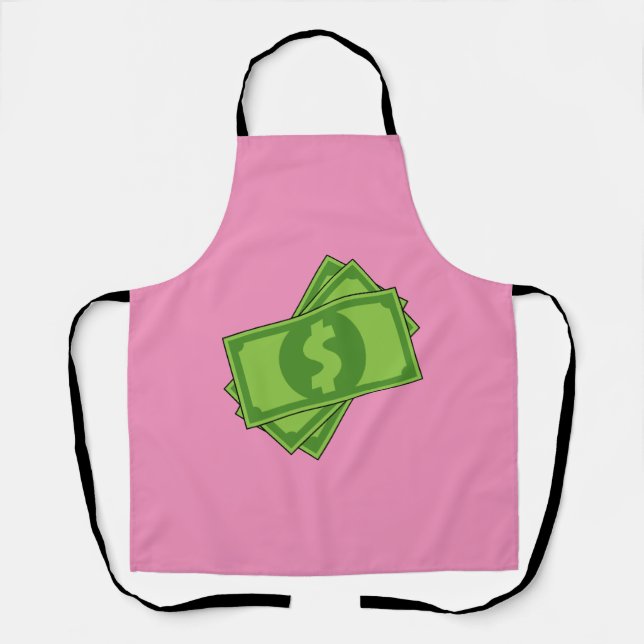 Cartoon Money Dollar Bills Apron (Front)