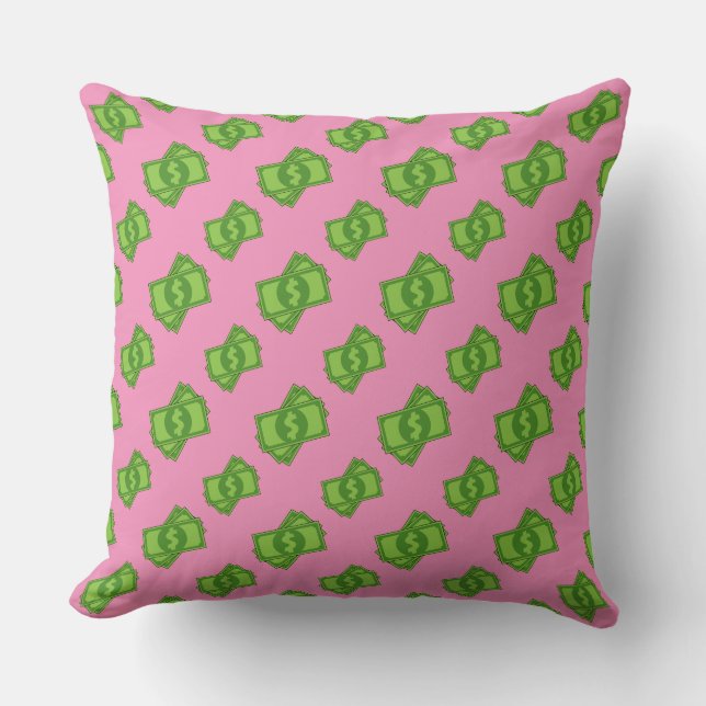 Cartoon Money Dollar Bills Cushion (Front)