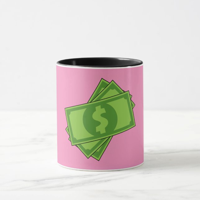 Cartoon Money Dollar Bills Mug (Center)