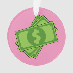 Cartoon Money Dollar Bills Ornament
