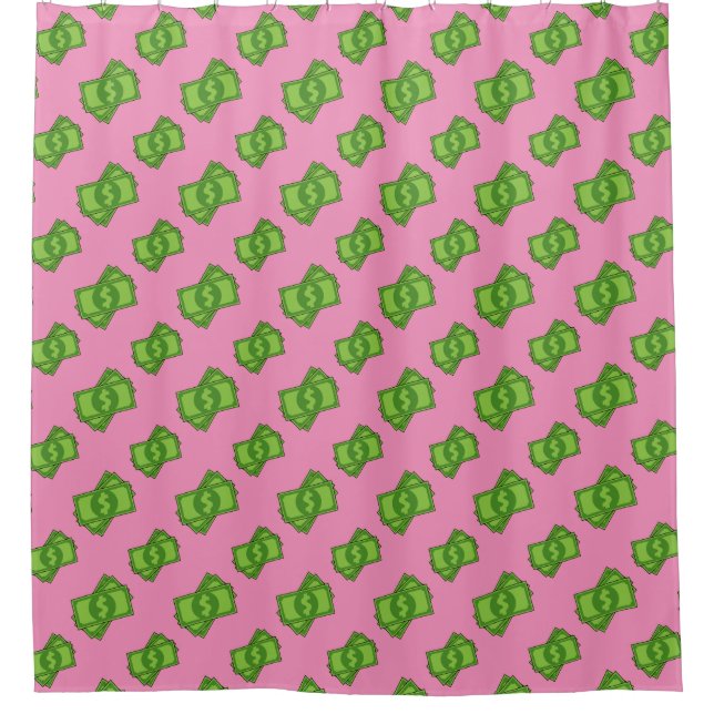 Cartoon Money Dollar Bills Shower Curtain (Front)