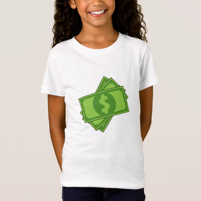 Cartoon Money Dollar Bills T-Shirt (Front)