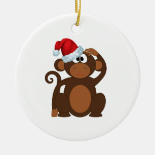 Cartoon Monkey Ceramic Tree Decoration