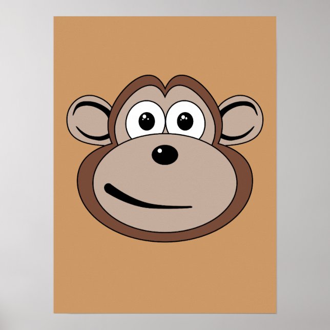 Cartoon Monkey Face Poster (Front)