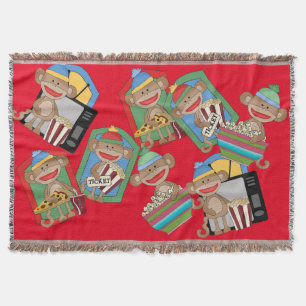 Cartoon Monkey Family Room Throw Blanket Decor