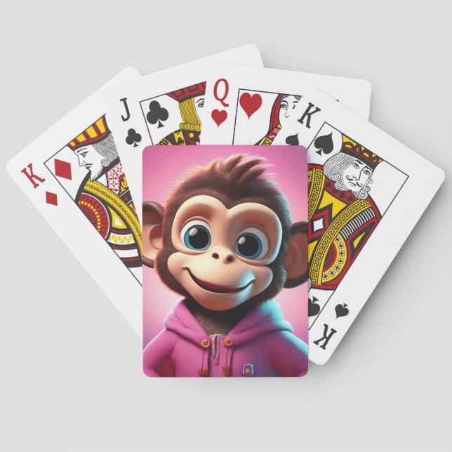 Cartoon Monkey Playing Cards (Back)