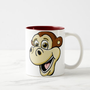 Cartoon Monkey Two-Tone Coffee Mug