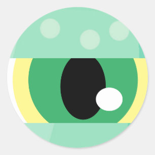 Cartoon Monster Dragon Eyeball Classic Round Sticker