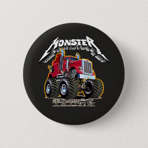 Cartoon monster truck 6 cm round badge