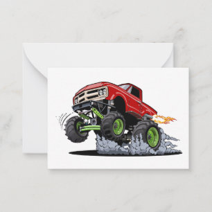 Cartoon monster truck card