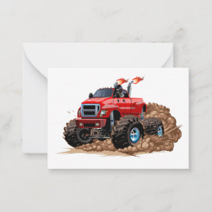 Cartoon monster truck card