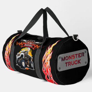 Cartoon monster truck duffle bag