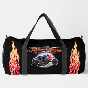 Cartoon monster truck duffle bag
