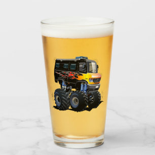 Cartoon monster truck glass