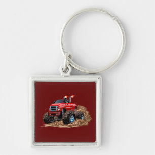 Cartoon monster truck key ring