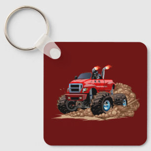 Cartoon monster truck key ring