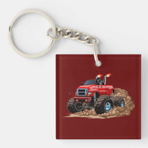Cartoon monster truck key ring