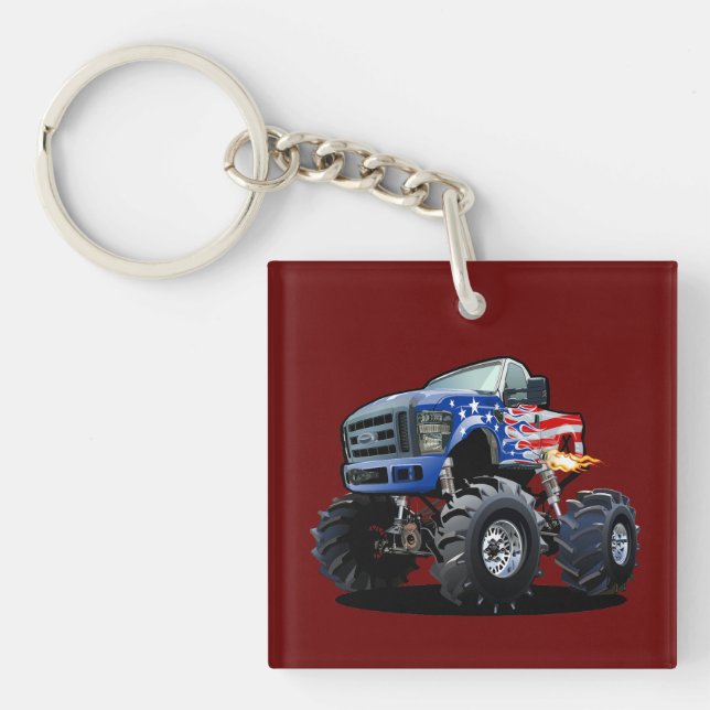 Cartoon monster truck key ring (Front)