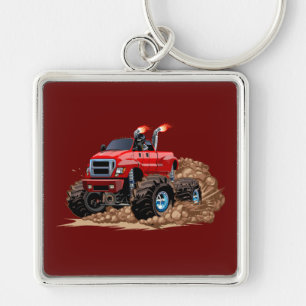 Cartoon monster truck key ring