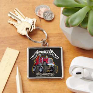 Cartoon monster truck key ring