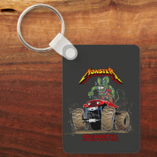 Cartoon monster truck key ring