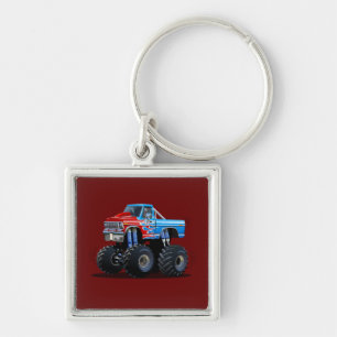 Cartoon monster truck key ring