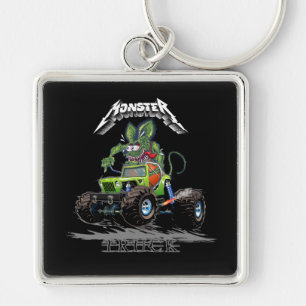 Cartoon monster truck key ring