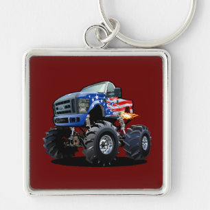 Cartoon monster truck key ring