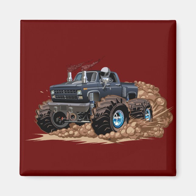 Cartoon monster truck magnet (Front)